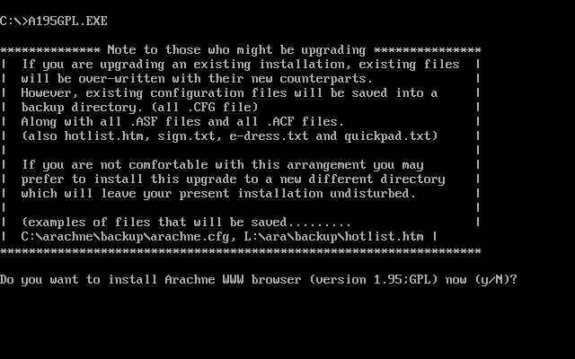 Arachne installation - Screenshot 1